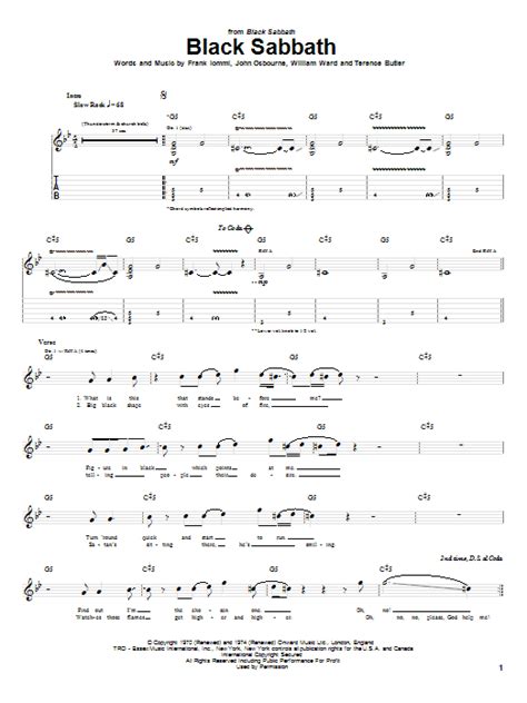 Black Sabbath Guitar Chords