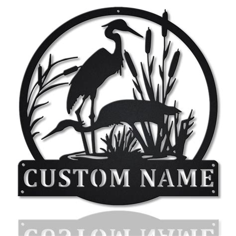 Custom Herons Bird Metal Sign Art Custom Herons Bird Metal Sign