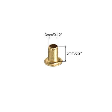 Uxcell Hollow Rivet 3mm X 5mm Through Hole Copper Hollow Rivets