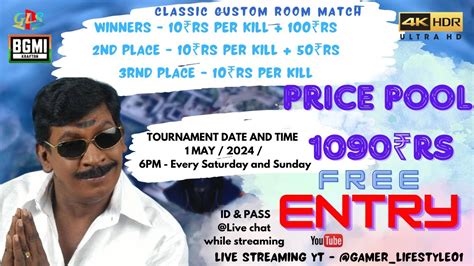 Classic Custom Room Match Free Entry Gls Bgmi Tournament