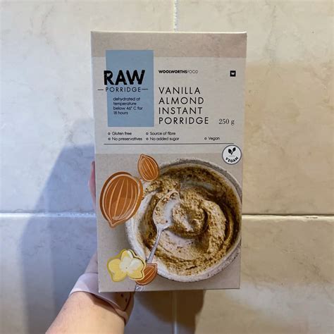 Woolworths Food RAW Vanilla Almond Instant Porridge Review Abillion