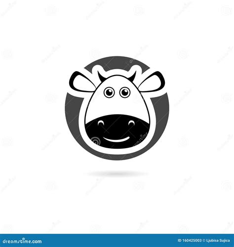 Cute Cow Icon Isolated On White Background Stock Vector Illustration