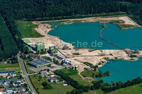 Malsch Aus Der Vogelperspektive Baggersee Und Kies Tagebau Kiesgrube