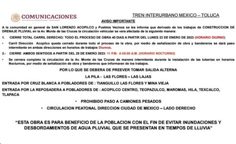 Informante Vial Mx On Twitter Informaci N Importante Mexico Toluca