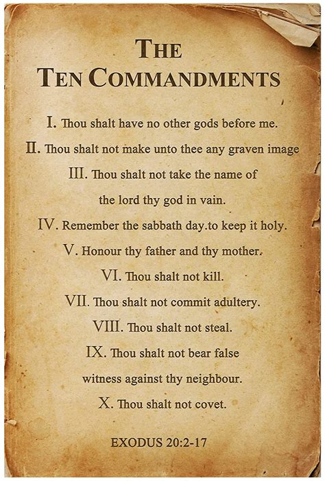 The 10 Commandments Wall Art Bible Verses Inspirational Quotes Wall Art ...