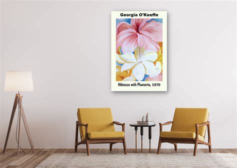 Georgia O Keeffe Poster Hibiscus With Plumeria Home Decor