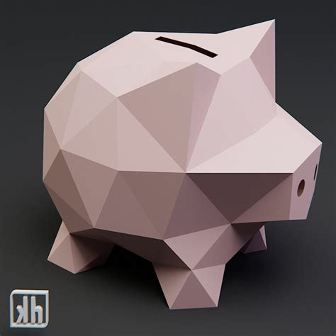 PIGGY Bank Diy Papercraft Piggy Bank Diy 3d Lowpoly Pigg Model Money