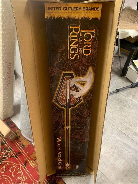 Lord Of The Rings Uc1415 Walking Axe Of Gimli United Cutlery Brand New