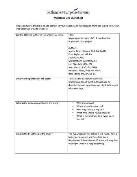 Milestone One Worksheet Milestone One Worksheet Please Complete