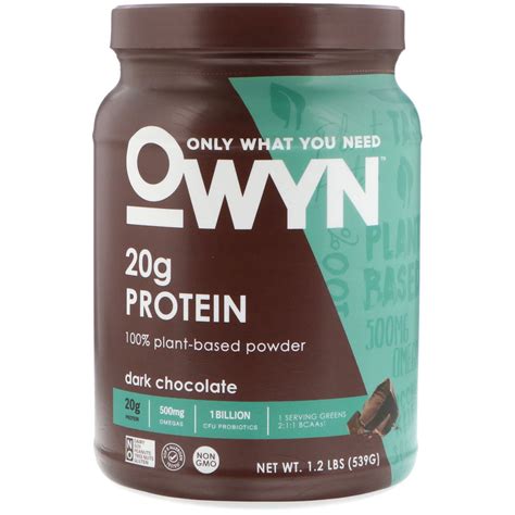 OWYN Protein 100 Plant Based Powder Dark Chocolate 1 2 Lb 539 G