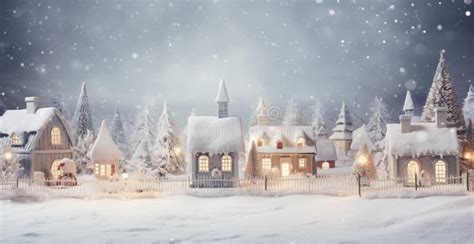 Enchanting Christmas Village: Winter Wonderland Stock Illustration ...