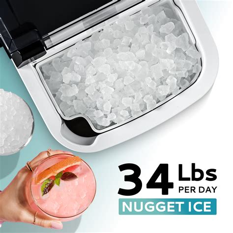 Auto Cleaning 10 Inch Nugget Ice Countertop Ice Maker with Handle – Euhomy