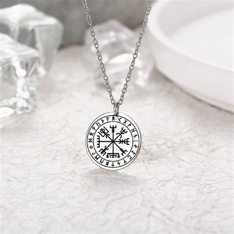 Nordic Necklace, Viking Compass Necklace Charm, Viking Vegvisir ...