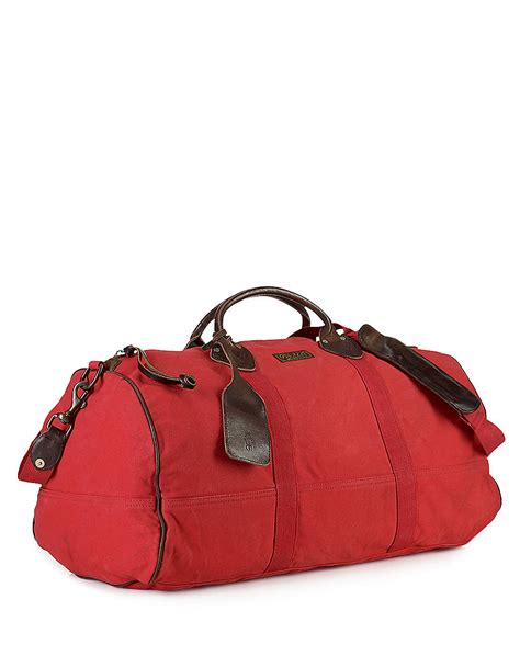 Polo Ralph Lauren Canvas Bedford Duffle Bag In Red For Men Lyst