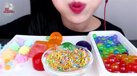 ASMR RAINBOW DESSERTS POPPING BOBA JELLY GUMMY One News Page VIDEO