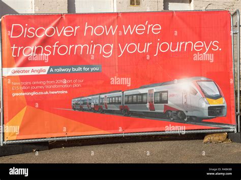 Greater Anglia Advertising Banner About New Trains For The Railway In