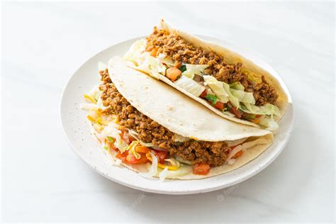 Tacos Mexicanos Con Pollo Picado Cocina Tradicional Mexicana Foto Premium