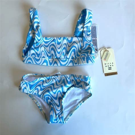 Billabong Swim Billabong Girls 7 Daisy Dreams Reversible Bikini Blue Floral New Poshmark