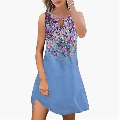 Sayhi Women S Summer Fashion Casual Mini Dress Short Sleeve Hollow Neck