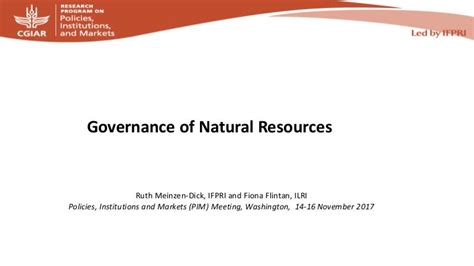 Governance Of Natural Resources