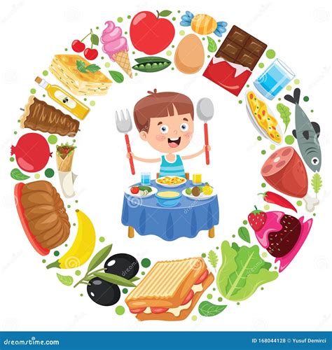 Little Kid Eating Delicious Food Stock Vector - Illustration of glass ...