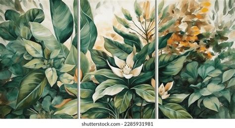 Oil Painting Flower Leaves Botanic Print Stock Illustration 2285931981 ...