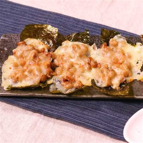 お酒に合う！焼きのりと納豆チーズのおつまみ 作り方・レシピ クラシル