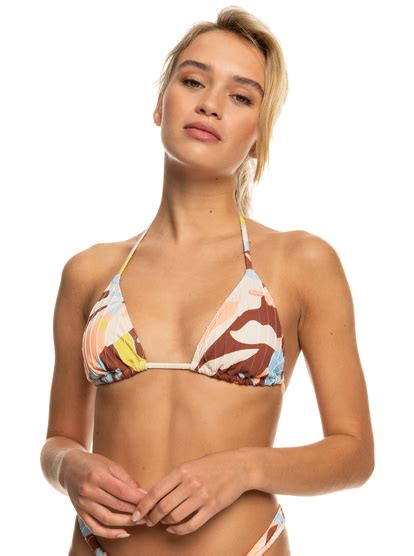 Womens Floraldelic Tiki Tri Bikini Top Roxy