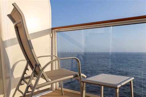 Cruise Ship Balcony with Chair Stock Image - Image of relaxation ...