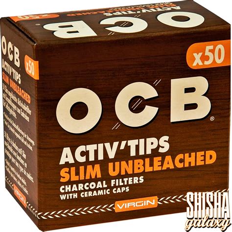 OCB Virgin Slim Unbleached 50 Stück Aktivkohlefilter Filter