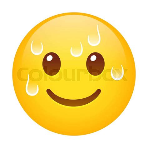 Wiping Sweat Emoticon Stock Vector Colourbox