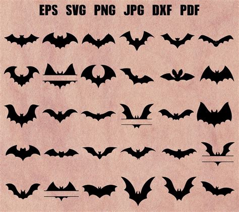 Bat Svg Bundle Bat Silhouette Halloween Svg Spooky Svg Scary Svg Bat