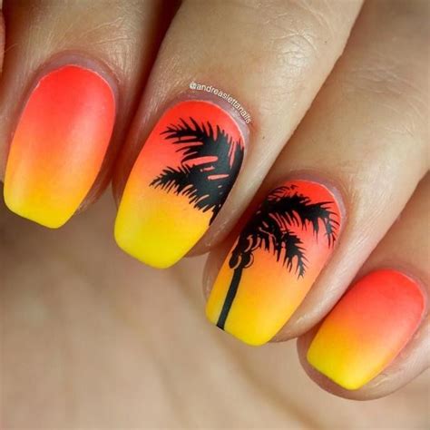 20 Hot Sunset Nail Designs To Rock Your Summer 🌇🌴🌴 Be Modish Sunset