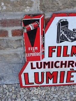 Plaque Emaill E Film Lumichrome Lumiere Old Advertise Enamel Appareil Photo