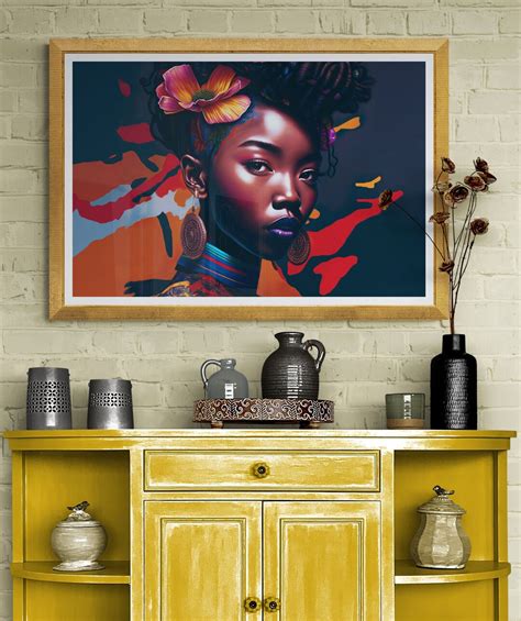 Black Woman Wall Art Colorful Wall Decor Black Art Digital Download Printable Wall Art African ...