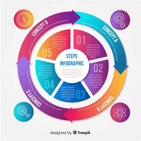 Modelo de design de etapas coloridas infográfico Vetor Grátis