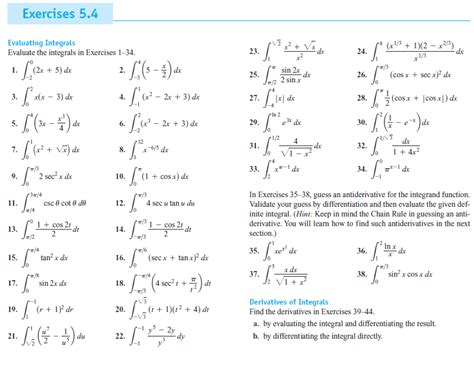 Solved Exercises 5 4 Evaluating Integrals Evaluate The