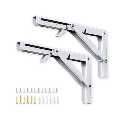 Buy White Folding Shelf Brackets 16 Inch 2pcs Heavy Duty Metal