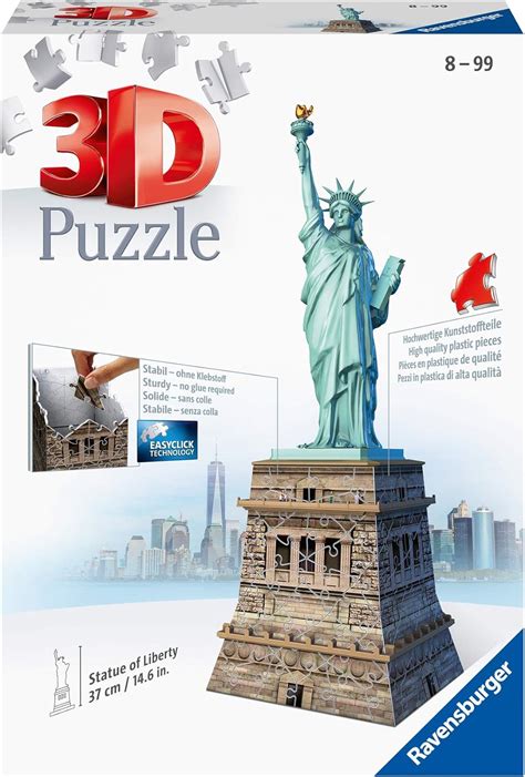 Amazon.com: Ravensburger Statue of Liberty 108 Piece 3D Jigsaw Puzzle for Kids and Adults - Easy ...