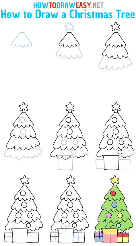 How To Draw A Christmas Tree Step By Step How To Draw Easy