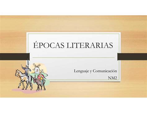 Pdf Épocas Literarias Stls Cl Medio Lenguaje Nm2 Epocas Literarias