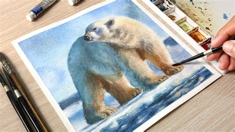 Painting A Polar Bear In Watercolor Youtube