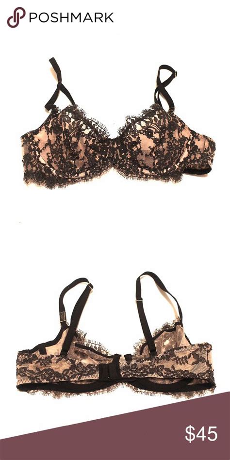 Victoria Secret Lace 32b Very Sexy Lace Tan And Black Demi Bra Size