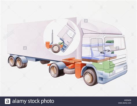 Sectioned View Of Articulated Lorry High Resolution Stock Photography ...