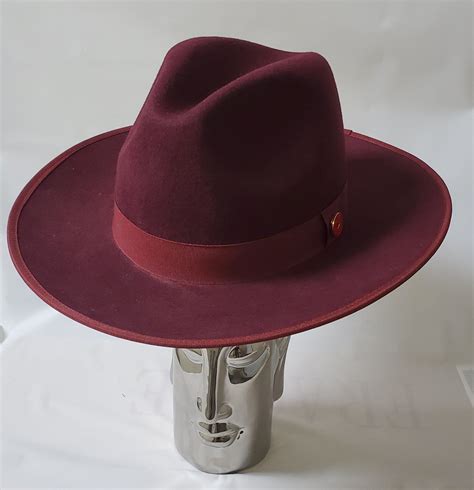 Fedora Wide Flat Brim Monarch Collection 60cm Xl Burgundy Artofit