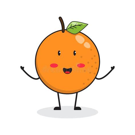 Happy And Playful Orange Fruit Cute Character Mascot Vector Design