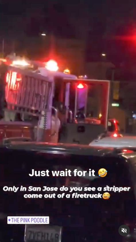 Bikini Clad Woman Exits Frat Party Fire Truck Into Strip Club