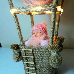 Hot Air Balloon Nursery Lamps Mobile Powder Pink Hanging And Standing Baby Mobile Home Decor