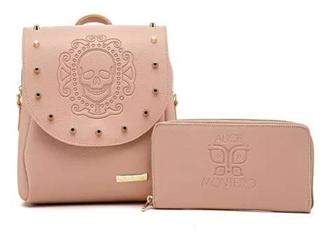 Kit De Minimochila De Cuero Ecol Gica Para Mujer Con Monedero Color Nude Mercadolibre