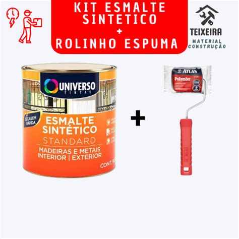 Kit Esmalte Sintético Rolo Espuma Universo 900ml Varias Cores Shopee